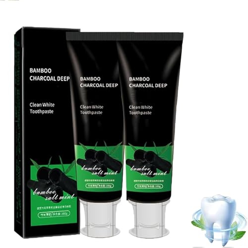 Kicklo Bamboo Charcoal Teeth Whitening Toothpaste, Organic Bamboo Charcoal Toothpaste Natural Teeth Whitening, Tooth Stain Removal, Breath Freshening for Sensitive Teeth (2)