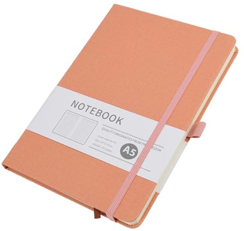 Notizbuch A5 Liniert, Hardcover Tagebuch mit 200 Seiten, 80gsm dickem Papier, Notizbuch Rosa für Erwachsene, Leder Notizheft A5 für Schule, Arbeit, Zeichnen, Journal, 14.5 x 21cm, Rosa