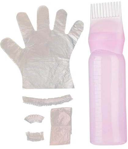 Licsaliwe Kit de tinte para el cabello de 160ML con báscula, botella aplicadora de tinte de cabello desechable, incluye capa y guantes para uso en salón en casa