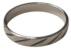 Handgjord 925 silverring med diagonalt m�nster � tunn bandring 3,5 mm (53(EU), 6.5(US))