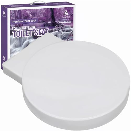 Solng Aldoih Abattant WC avec frein de chute,Cuvette Toilette,toilet seat | Thermodur résistant, déclipsage rapide pour nettoyage facile, fermeture douce, compatible formes round standard.