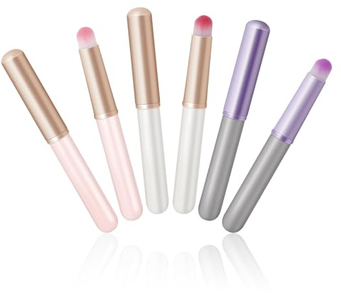 Gwxiq Exquisite Round Lip brush Set With Dustproof Build for Eye and Lips makeup Tool Application(3 Colors)