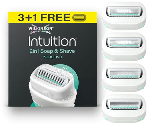 Wilkinson Sword Intuition Soap & Shave Sensitive Women's Razor, 3 Refills