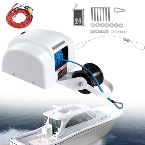 RSPPPJQ Verricello Elettrico for Ancora da 45 libbre, Sistema di verricello for Ancora Marino for Acqua salata da 12 V con Telecomando,verricelli da Traino for carichi Pesanti for Barche da 24 Piedi