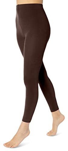 sockenkauf24 Damen THERMO Leggings mit Innenfleece extra warm Winter Leggings WP (40/42, Braun)