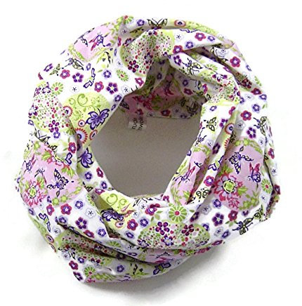 bettina bruder - Kinder-Loop Schlauchschal Schmetterlinge Blumen rosa grün weiß