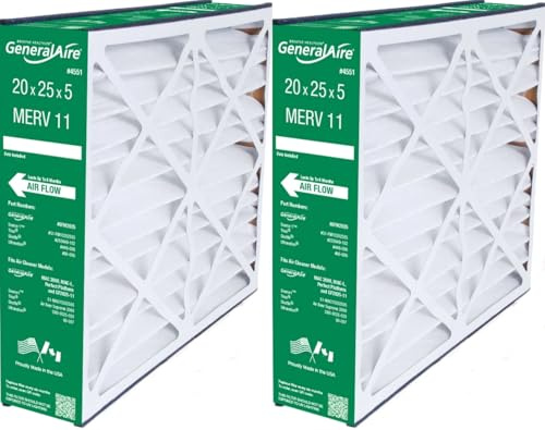 GeneralAire # 4551 för 4501 ReservePro 20 x 25 x 5 ugnsfilter, -Exakta mått är 19 5/8 tum x 24 3/16 tum x 10 tum - mät noggrant innan du beställer !-fodral med 2 filter