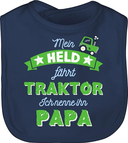Shirtracer - Baby Lätzchen - Mein Held fährt Traktor Papa
