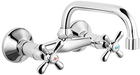Saniworld Nostalgie Retro Wandarmatur mit Auslauf von oben Waschtischarmatur Armatur Waschbecken Wasserhahn Wand Wandmontage
