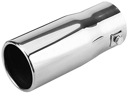 Auto Auspuffblende Endrohr, Akozon Auto Modifikation Auspuffrohr Edelstahl Auspuff Schallrohr Hinteres Endrohr End Throat Zubehör Ersetzen (Flacher Mund)