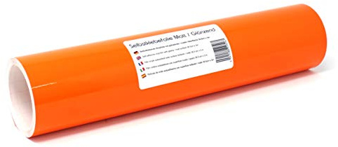 Finest Folia 3m x 31cm Plotterfolie 105 Farben Matt/Glänzend Selbstklebend Bastelfolie zum Plotten Möbelfolie (047 Orangerot, Matt)