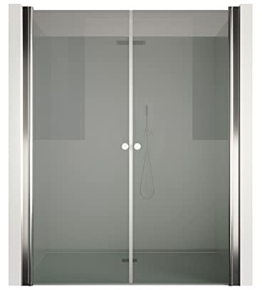 Nischendusche Grau 195 cm x 70-75 cm x 6 mm | ESG | Nano | Duschtür
