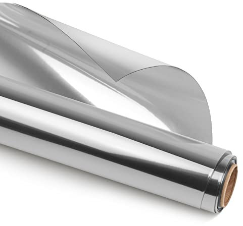 KESPEN One-Way Window Film - Heat Control, UV Protection, Static Cling, Daytime Privacy, Anti-UV Mirrored for Office/Commercial, Silver, 40x200cm