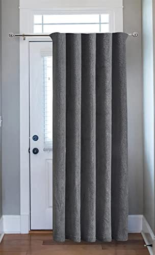 Olivia Rocco Teddy Curtains Eyelet Curtains Thermal Ring Top Curtain Pair Window Treatment Living Room Bedroom, Door Curtain (60 x 84)