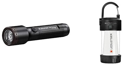 Ledlenser P5R Core kompakte Taschenlampe LED & ML4 Warm Light LED Laterne, aufladbar 14500 Akku, 300 Lumen, blendfrei (patentiert), bis 40h Laufzeit, Rotlicht, 1xAA Batteriebetrieb möglich, Karabiner
