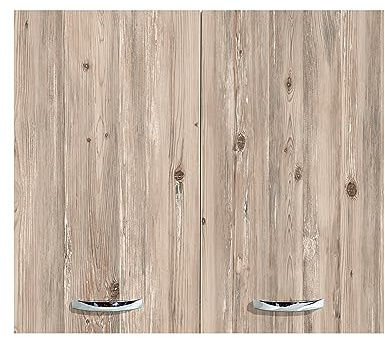 MABEL Escurreplatos colgante con 2 puertas, mueble de cocina – Acabado madera, fácil de montar, rejilla, portavasos, bandeja recogegotas – L 80 x P 35 x H 70,5 cm