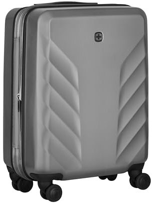 WENGER Motion Carry-On Hartschalenkoffer, Handgepäck, Trolley, 36 (43) l, Sicherheitsschloss, Damen Herren, Reisen Urlaub, Grau, 612547