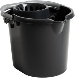 Midnight Greyish 16L Litre Large Mop Bucket with Wringer and Handle, Cleaning Mop Bucket Floor Cleaning Bucket for Domestic, Industrial, Commercial and Household
