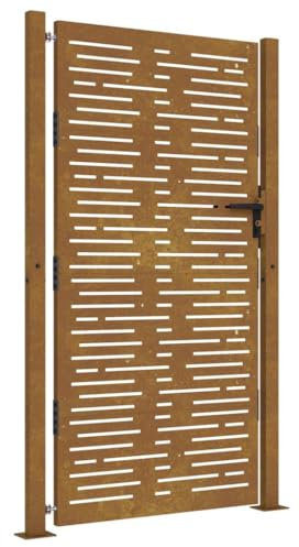 vidaXL Cancello da Giardino 105x205 cm in Acciaio Corten Design Quadrato
