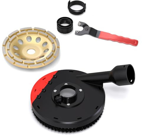 Hancaner Absaughaube für Winkelschleifer 150/125/115mm Universal Absaughaube mit Diamantschleiftopf für Beton (150 mm x 15 mm) (Absaughaube für Winkelschleifer-2)