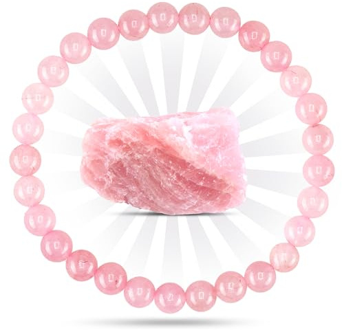 PURAJA Bracciale in vera pietra naturale | bracciale a sfera da 6 mm in minerali di alta qualità