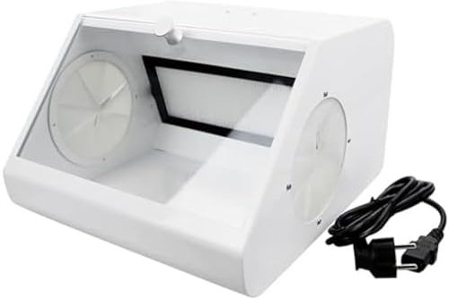 ATLION Dental Lab Dust Box, Sandblasting Protector Dust, with LED Light Source, Air Extraction and Filter Device, for Sandblasting Lapping Engravingoperation