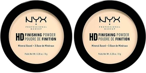 NYX Professional Makeup Poudre de Finition Compacte Perfectrice de Teint High Definition, Finit Mat, Contrôle de la Brillance, Teinte : Banana (Lot de 2)
