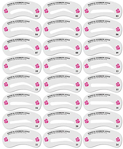 Eyebrow Stencils Kit Brow Shaping Grooming Templat Styling Tool 24PCS, eyebrows grooming stencil