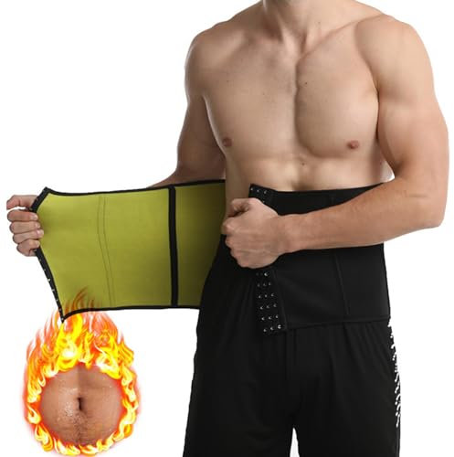 Bauchweggürtel Herren, Waist Trainer Herren Verstellbar, Neopren Kompressions Schwitzgürtel Zum Abnehmen Für Fettverbrennung Bauchkontroll, Taille Trimmer Gürtel,XL,Black