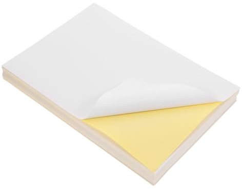 NUOBESTY 100blätter Bedruckbares Vinyl-aufkleberpapier Wasserfestes Selbstklebendes Etikettenpapier Für Drucker Praktisches Leeres Aufkleberpapier