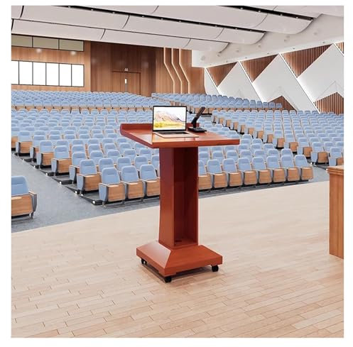 SFQEVHRZ Stehpulte, Rednerpult Rednerpulte aus Massivholz mit Rädern, Stehpulttisch for Klassenzimmer, leicht mobil, multifunktionale Rednerplattform for Kirchen, platzsparend