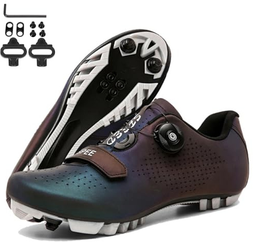 PENXZT Fahrradschuhe Herren Damen Mountainbike Schuhe Rennradschuhe kompatibel mit SPD 2 Schrauben mit Cleats Reitschuhe MTB Radsportschuhe