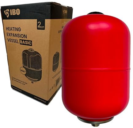 IBO Vase d'expansion 8 litres Membrane Vase d'expansion de pression 3/4 Chauffage central Pression de travail 8 bar Vase d'expansion à membrane Réservoir d'expansion