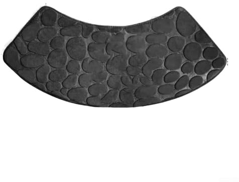 Besttoolifes Corner Shower Mat Non Slip Anti, Curved Bath Mats For Shower, Comfortable Memory Foam Curved Mat For Shower, Extra Absorbent, Retains Shape After Washing(black)