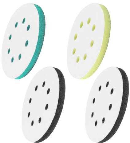 4 Pcs Foam Sanding Pads for Orbital Sander Set, 125mm Sponge Interface Pad for Eccentric Sanders, Sponge Polishing Buffing Pad Discs for Drill, Impact Resistant Low Noise