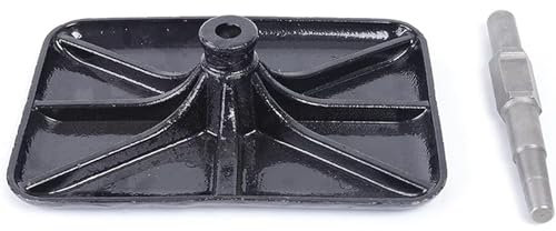 YiAndeli Martello A Martello Piastra Compattatrice Acciaio al Manganese Tamper Piastra Rammer Tavoletta per Russare con Impugnatura per Il Costruttore di Terreni Paesaggista Giardinieri Black,1