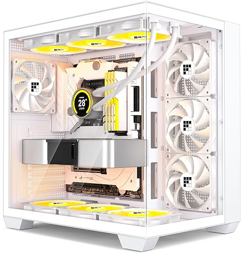 FOIFKIN F300 (2025) PC Case - Pre-Installed 4 No RGB Fan, ATX Mid-Tower Computer case, Gaming PC Case, 270° Panoramic Glass with Type-C, FOIFKIN (White+)
