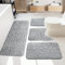 Xiaozhifu Set Tappeto Bagno 4 Pezzi, Memory Foam Tappeti Bagno, Morbido Tappeto bagno Assorbente, Antiscivolo tappeto Doccia Lavabile, Tappetino Per Doccia Vasca WC