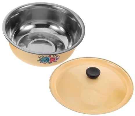 ULTECHNOVO Ciotola Per Mescolare in Metallo in Acciaio Per Cucina Bacinella Rotonda Contenitore Per Alimenti Ciotola Da Cucina Multifunzionale