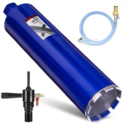 DaduoRi 10,2 cm Pro Kernbohrer mit SDS Plus Wassereinspritzadapter (3,8 cm - 7 UNC), 35,6 cm tiefe, aufgerüstete geschweißte Nassbohrkronen für Beton mit Bewehrungsstab, Ziegel, Mauerwerk, Stuck