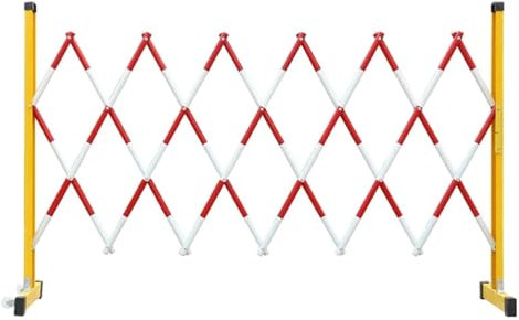 YAYREC Einziehbarer Verkehrszaun,Sicherheitszaun, Tragbare Sicherheitsbarrieren, erweiterbare Mobile Barrikade, Kontrolle des Personenflusses, Isolierung mit 2 Rädern(1.2x6m)