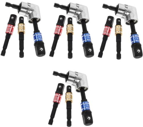 VILLCASE 4sets Drill Accessories and Attachments Pivotable Bit Tip Holder for Impact Driver Right Angle Drill Adapter Material