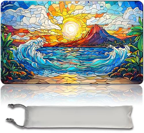 MTG - Tapis de jeu - 60 cm x 35 cm - Art original - Antidérapant - Avec fond en caoutchouc et bords cousus - Commander TCG - Roulable et tapis de cartes pliable (No zone, mtg49-2)