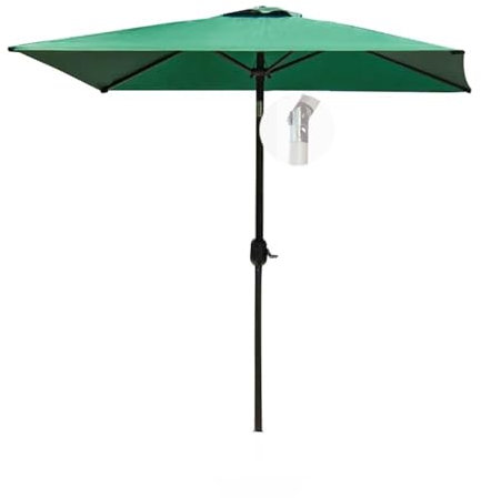 ZIUSFAC Sombrilla Terraza Exterior Rectangular Sombrilla De Jardín Inclinable Parasol Terraza Con Manivela 4 Varillas Sombrilla De Mercado Resistente Al Agua Sombrilla Parasol Para Picnic Piscina(Gree