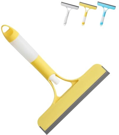3 in 1 Spray Window Squeegee Cleaner Scraper, 2025 New with Brush and Built-in Spray BottleAll-Purpose Shower Glass, Mirrors, Car, Home Window Cleaner Tool Squeegee (Yellow)