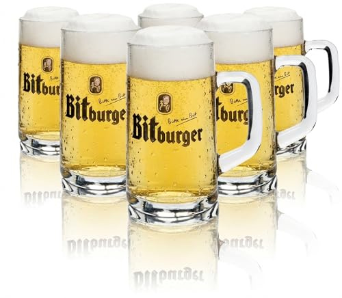 Bitburger Krug Bierglas Gläser Set - 6x 0,3L Bierglas geeicht
