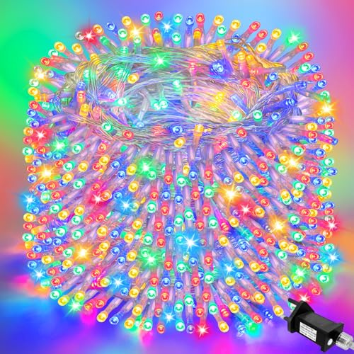 FFZZKJ Christmas Lights Outdoor with Timer 8 Modes Plug in 400 LED 131Ft/40M Fairy Lights Indoor Mains Powered Waterproof for Christmas Decorations, Bedroom, Gazebo, Garden, Multicoloured