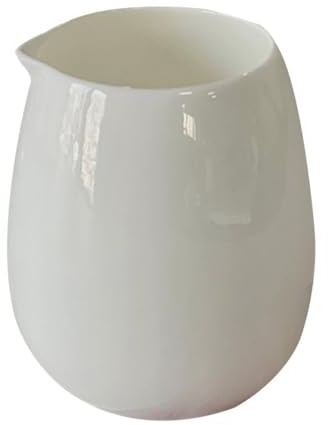 FONDOTIN Jarra de Leche Mini de Cerámica Blanca sin Asa Taza Multiusos para Café y Salsas Recipiente Compacto para Servir Leche Adecuado para Uso Doméstico y Cafeterías