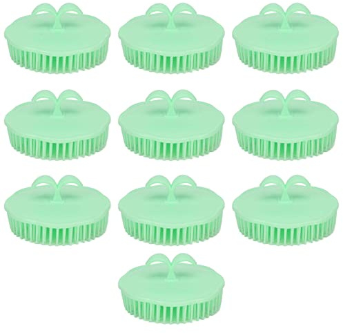 10 Uds. Masajeador del cuero cabelludo, cepillo de champú, limpieza exfoliante, depurador suave del cuero cabelludo para ducha de adultos