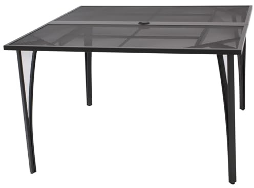 DEGAMO Gartentisch Classic 120x120cm quadratisch, aus Metall, Tischplatte Streckmetall, anthrazit, Outdoor